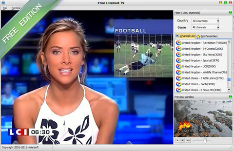 Free Internet TV Screenshot